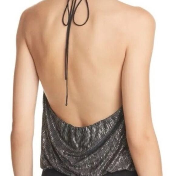 Alice + Olivia Fern metallic jersey halter neck top L - Picture 12 of 12